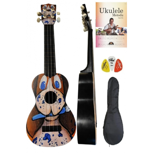 Desenli Ukulele Metot Kılıf Pena