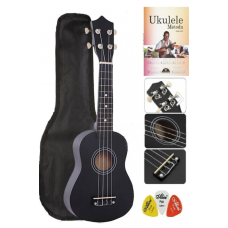 Soprano Siyah Ukulele Kılıf Metot Ve Pena 54 Cm