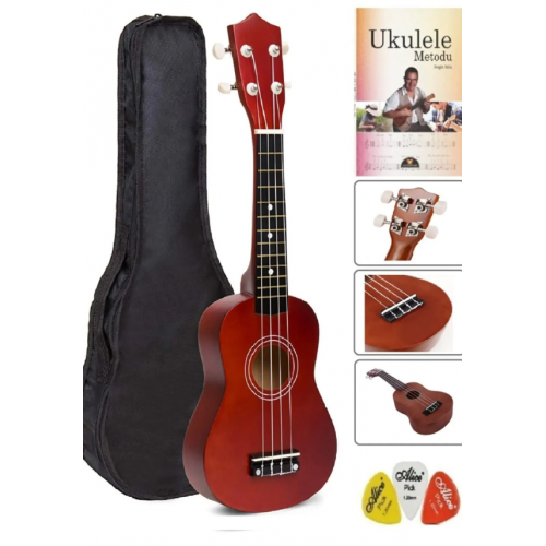 Soprano Kahverengi Ukulele+kılıf+metot Ve Pena