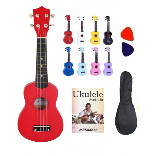 Soprano Kırmızı Ukulele+kılıf+metot Ve Pena