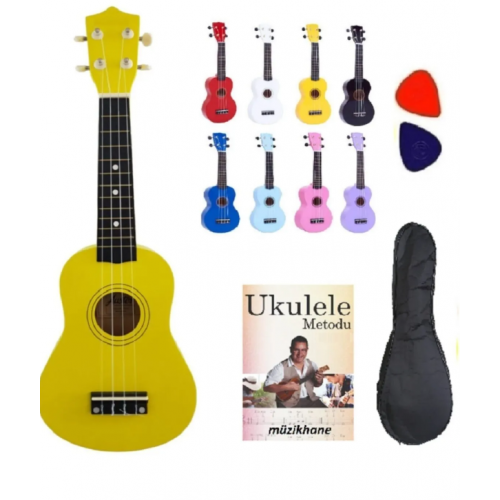 Soprano Sarı Ukulele Kılıf Metot Ve Pena