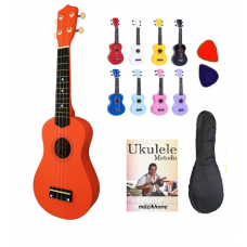 SOPRANO TURUNCU UKULELE -Kılıf+Metot+Pena